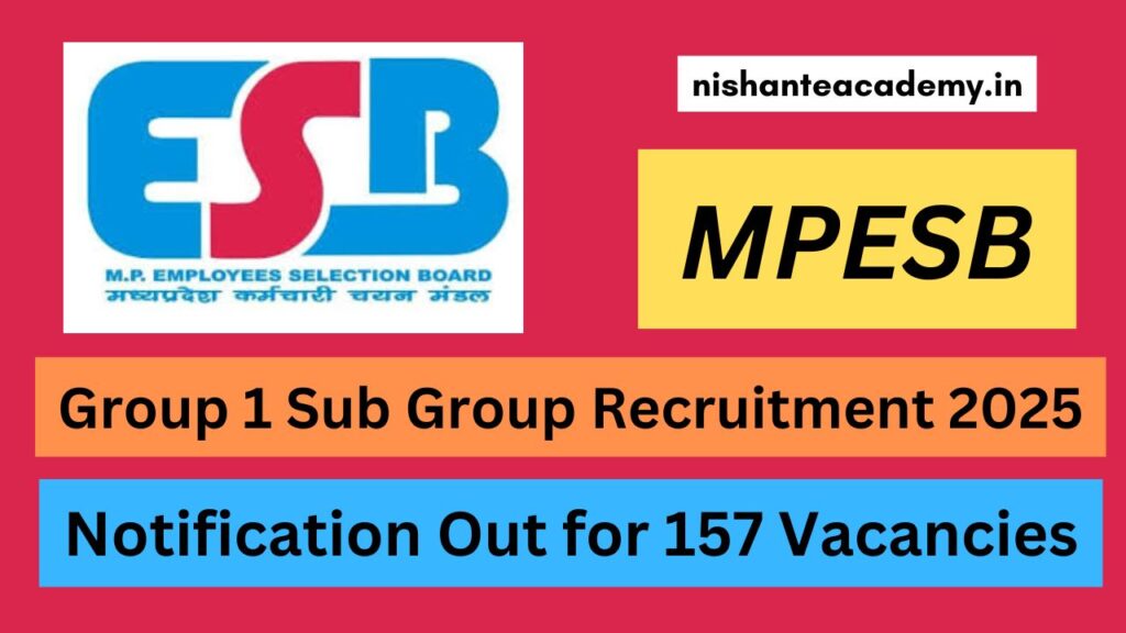 MPESB Group 1 Sub Group 3 Recruitment 2025